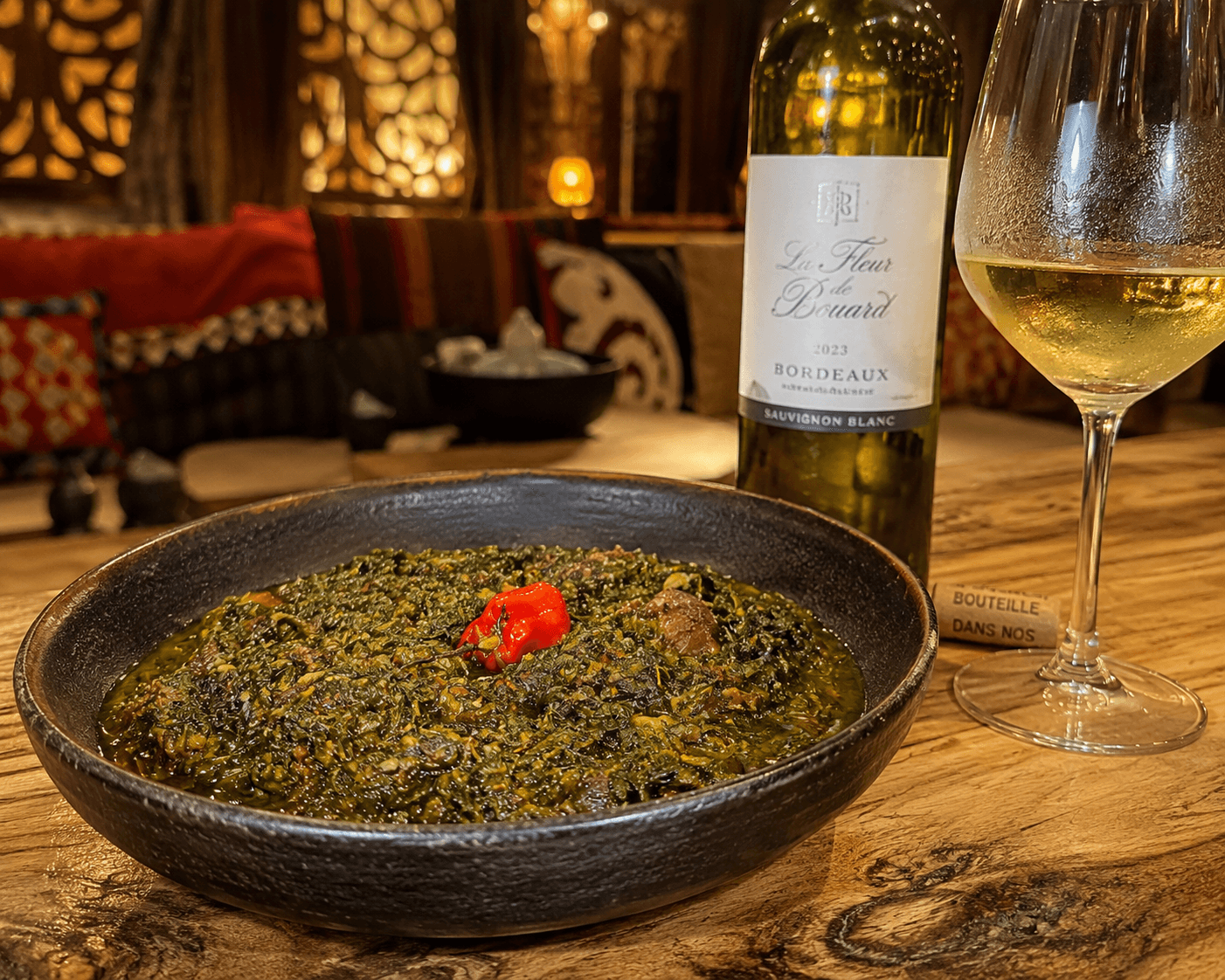 Vin et épinards